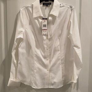 Jones New York white easy care shirt size 12 new w tags